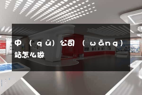 中區(qū)公司網(wǎng)站怎么做