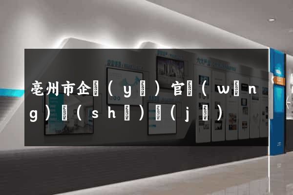 亳州市企業(yè)官網(wǎng)設(shè)計(jì)