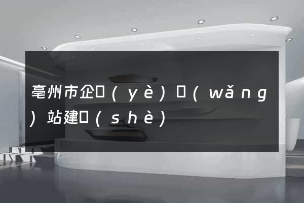 亳州市企業(yè)網(wǎng)站建設(shè)