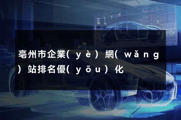 亳州市企業(yè)網(wǎng)站排名優(yōu)化