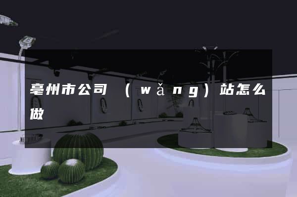 亳州市公司網(wǎng)站怎么做