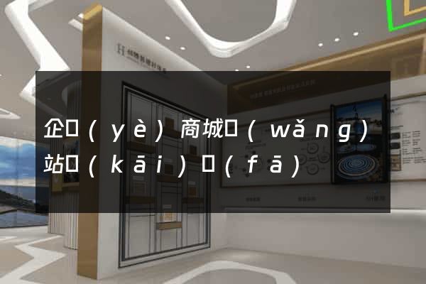 企業(yè)商城網(wǎng)站開(kāi)發(fā)