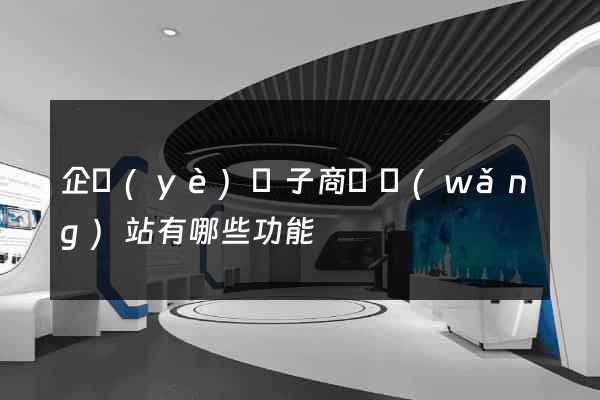 企業(yè)電子商務網(wǎng)站有哪些功能