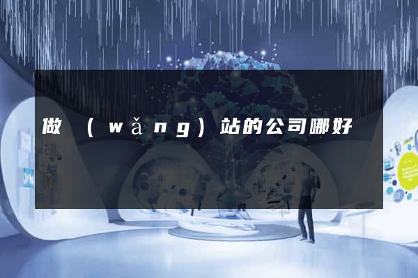 做網(wǎng)站的公司哪好