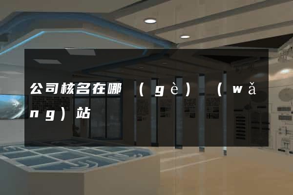 公司核名在哪個(gè)網(wǎng)站