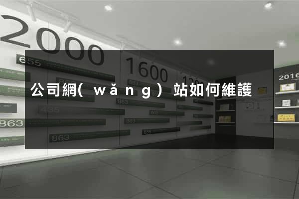 公司網(wǎng)站如何維護
