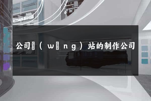 公司網(wǎng)站的制作公司