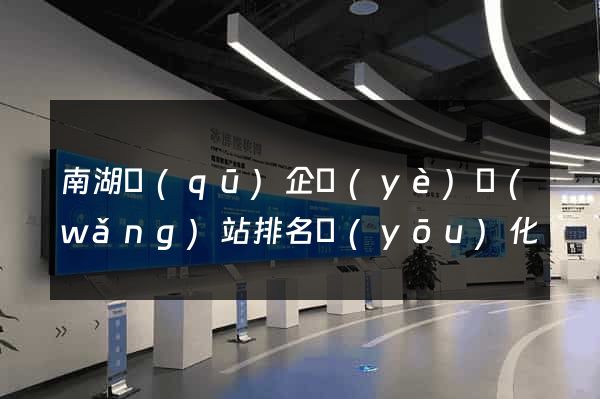 南湖區(qū)企業(yè)網(wǎng)站排名優(yōu)化