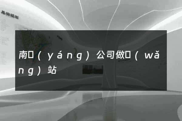 南陽(yáng)公司做網(wǎng)站