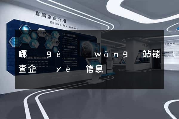哪個(gè)網(wǎng)站能查企業(yè)信息