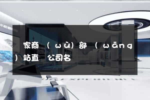 國家商務(wù)部網(wǎng)站直銷公司名單