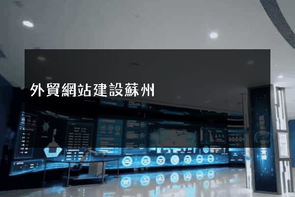 外貿網站建設蘇州