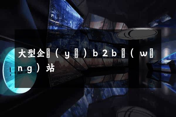 大型企業(yè)b2b網(wǎng)站