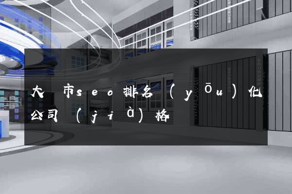 大豐市seo排名優(yōu)化公司價(jià)格