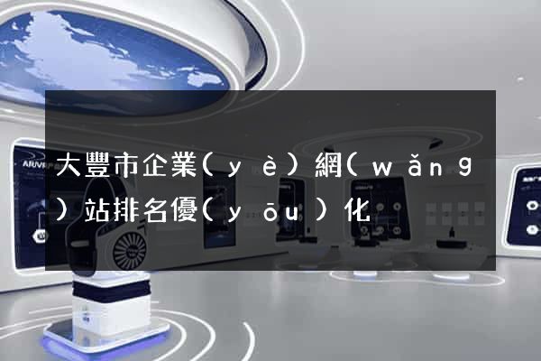大豐市企業(yè)網(wǎng)站排名優(yōu)化