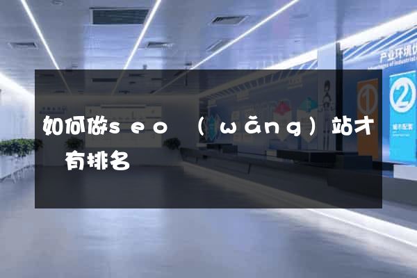 如何做seo網(wǎng)站才會有排名