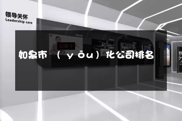 如皋市優(yōu)化公司排名