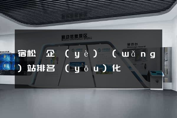 宿松縣企業(yè)網(wǎng)站排名優(yōu)化