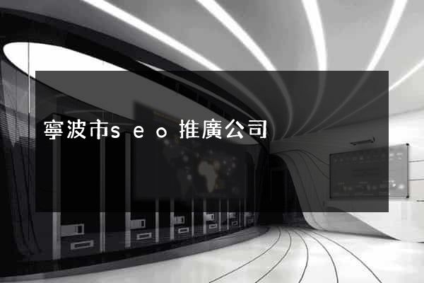 寧波市seo推廣公司