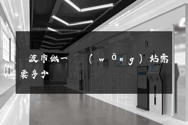 寧波市做一個網(wǎng)站需要多少錢