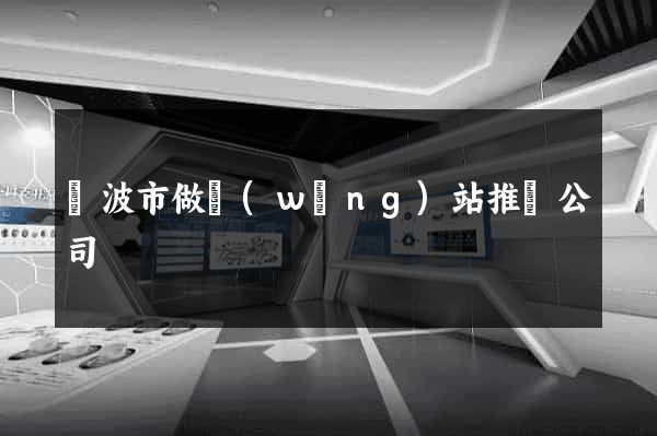 寧波市做網(wǎng)站推廣公司