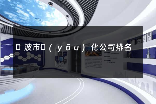 寧波市優(yōu)化公司排名
