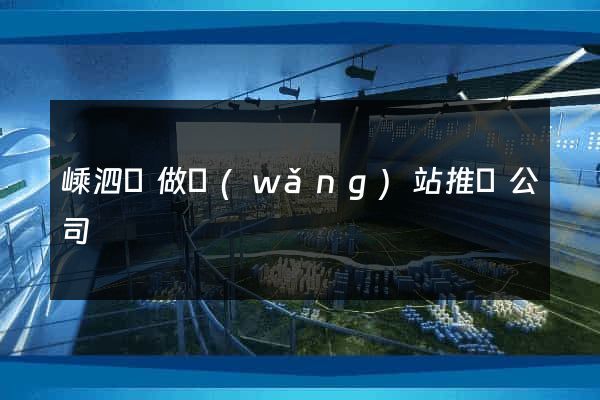 嵊泗縣做網(wǎng)站推廣公司