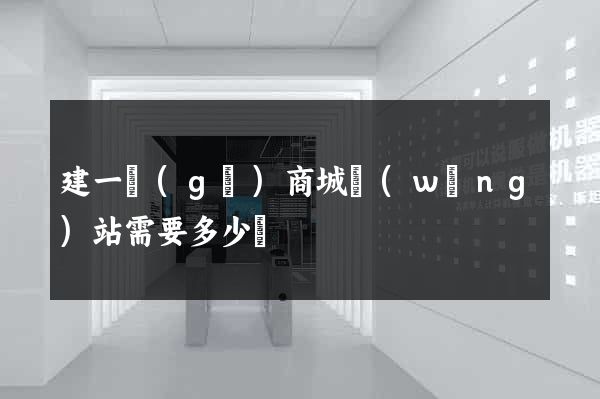 建一個(gè)商城網(wǎng)站需要多少錢