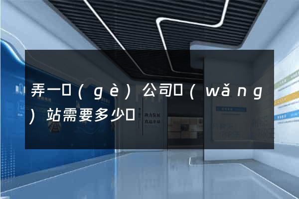 弄一個(gè)公司網(wǎng)站需要多少錢