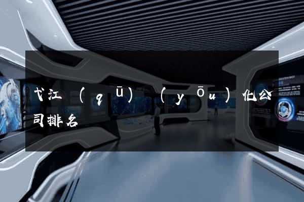 弋江區(qū)優(yōu)化公司排名