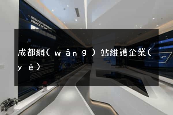 成都網(wǎng)站維護企業(yè)