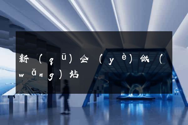 新區(qū)企業(yè)做網(wǎng)站