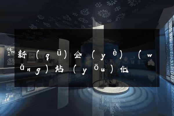 新區(qū)企業(yè)網(wǎng)站優(yōu)化