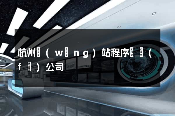 杭州網(wǎng)站程序開發(fā)公司