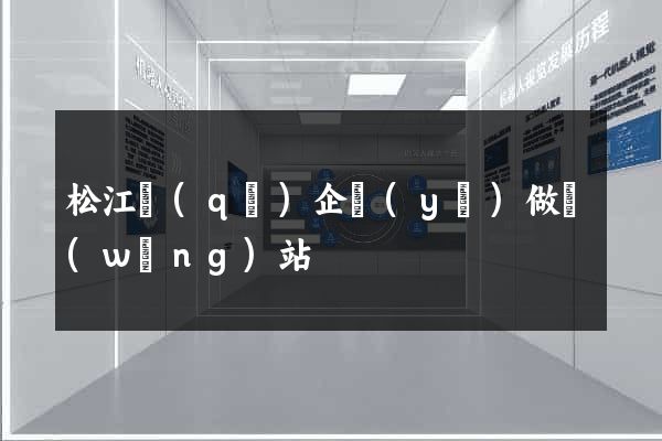 松江區(qū)企業(yè)做網(wǎng)站