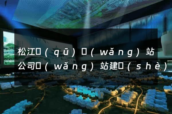 松江區(qū)網(wǎng)站公司網(wǎng)站建設(shè)