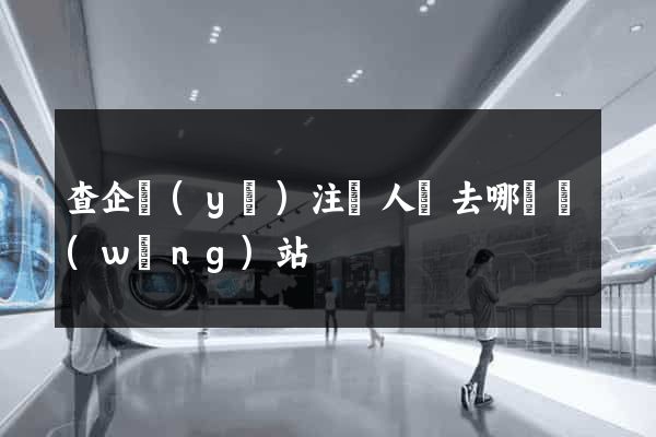 查企業(yè)注冊人員去哪個網(wǎng)站