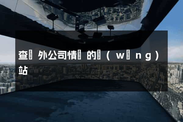 查國外公司情況的網(wǎng)站
