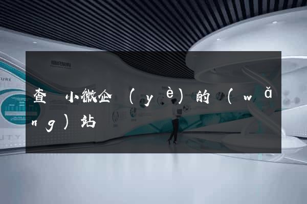 查詢小微企業(yè)的網(wǎng)站