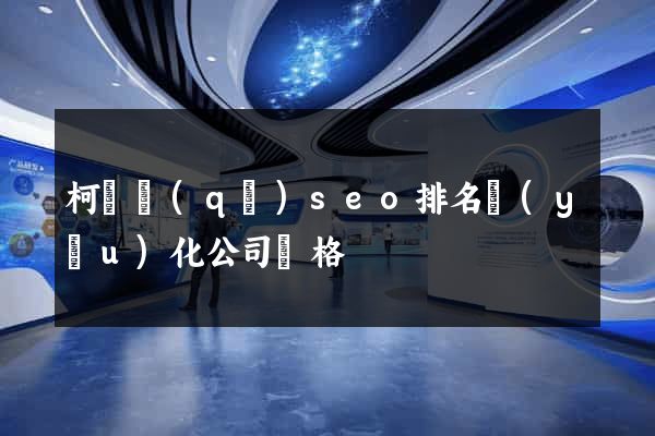 柯橋區(qū)seo排名優(yōu)化公司價格