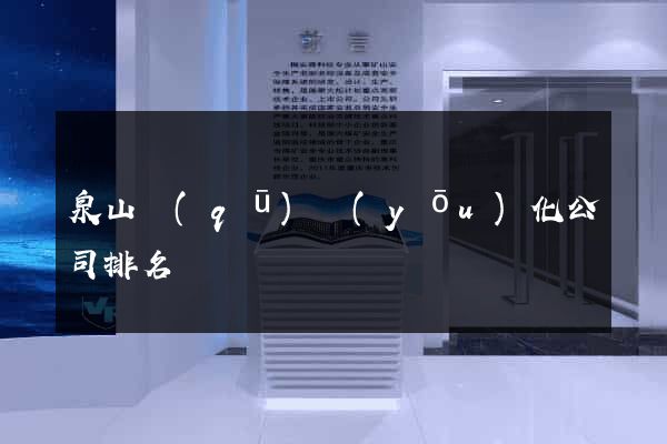 泉山區(qū)優(yōu)化公司排名