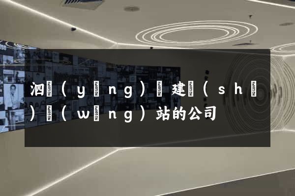 泗陽(yáng)縣建設(shè)網(wǎng)站的公司