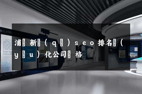 浦東新區(qū)seo排名優(yōu)化公司價格