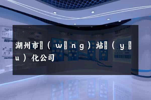 湖州市網(wǎng)站優(yōu)化公司