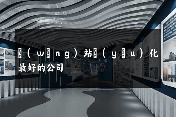 網(wǎng)站優(yōu)化最好的公司