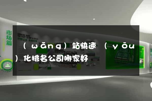 網(wǎng)站快速優(yōu)化排名公司哪家好