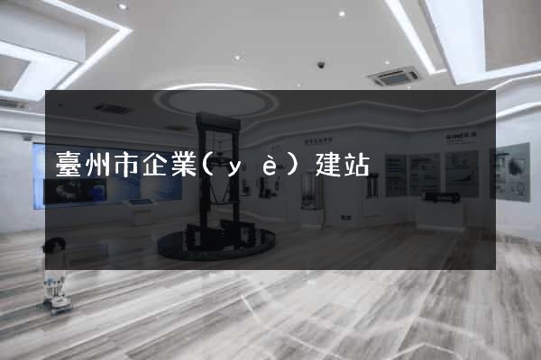 臺州市企業(yè)建站