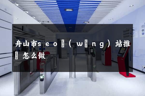 舟山市seo網(wǎng)站推廣怎么做