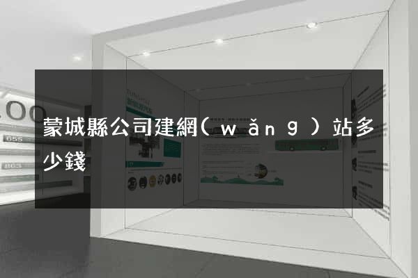 蒙城縣公司建網(wǎng)站多少錢