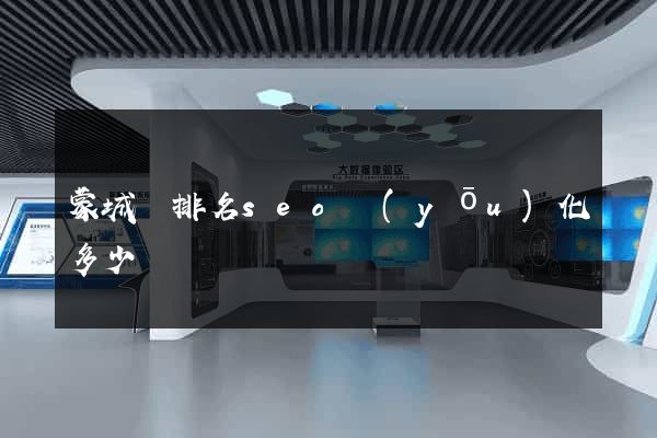 蒙城縣排名seo優(yōu)化多少錢